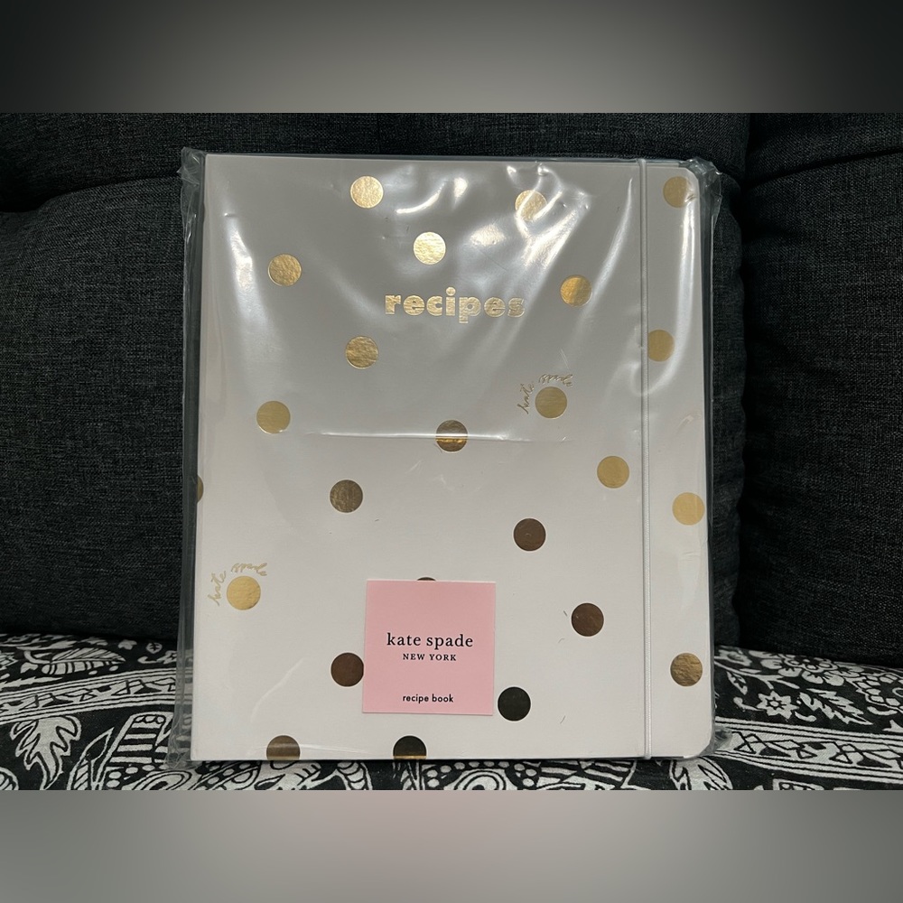 Kate Spade Gold Dot with Script Recipe Book